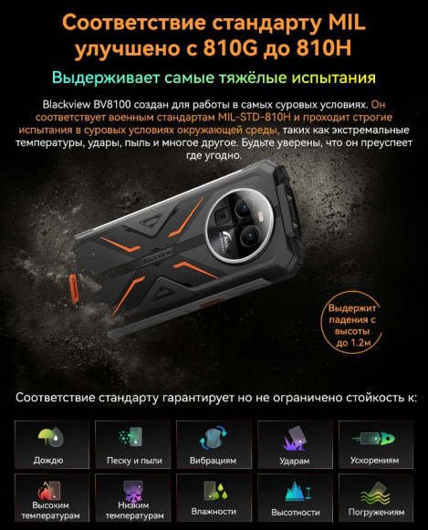 Смартфон Blackview BV8100 8/256Gb Orange